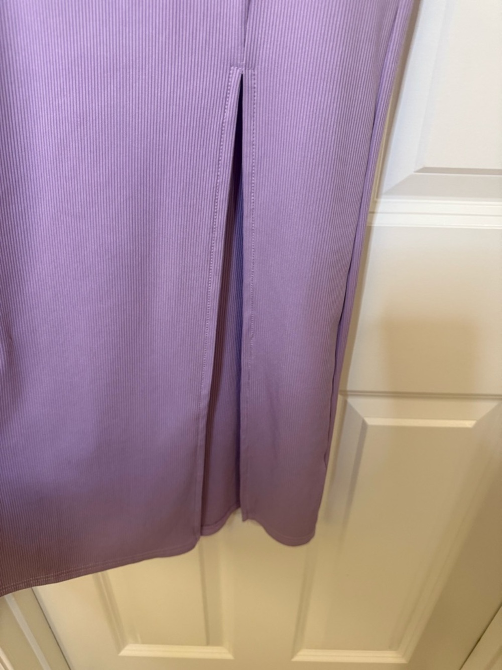 Lavender Bodycon Midi Dress Slit Minimal Chic Slip Dress S - Picture 10 of 11